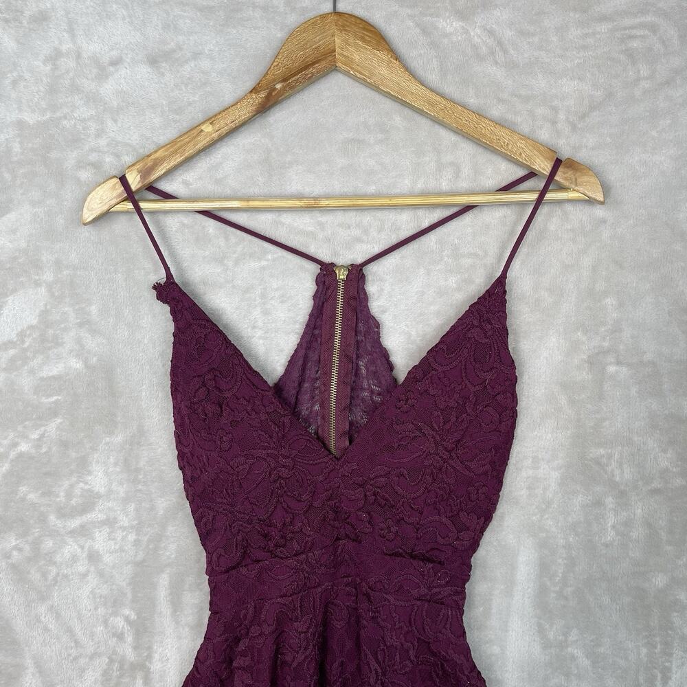 Honey & Rosie Plum Lace Glitter Cocktail Dress S Elena Gilbert Vampire Diaries - Picture 2 of 14